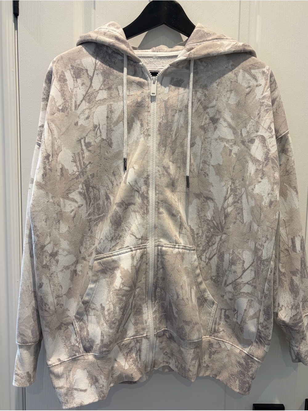 Bluenotes Beige and Cream Tie-Dye Zip Hoodie